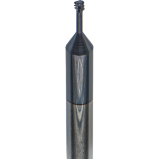 Picture of CARMEX MTS0250C28 32 UN Thread Mill 0.10 Dia 32.00TPI 0.28 Neck 2.50 OAL 3 Flute 2xD1 Internal AlTiN