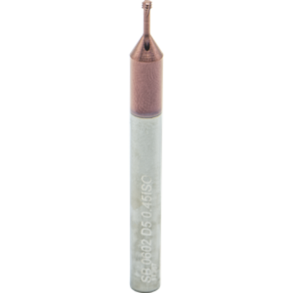 Picture of CARMEX MTSB 0602 D5 0.45 ISO Thread Mill 0.07 Dia 0.45MM 0.22 Neck 2.30 OAL 4 Flute 2xD1 Internal AlTiN
