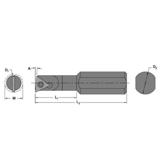 Picture of EVEREDE Tool CB2645L Triangle Boring Bar Dia0.6250 Positive 0.3120 7.92MM Cutter Dia