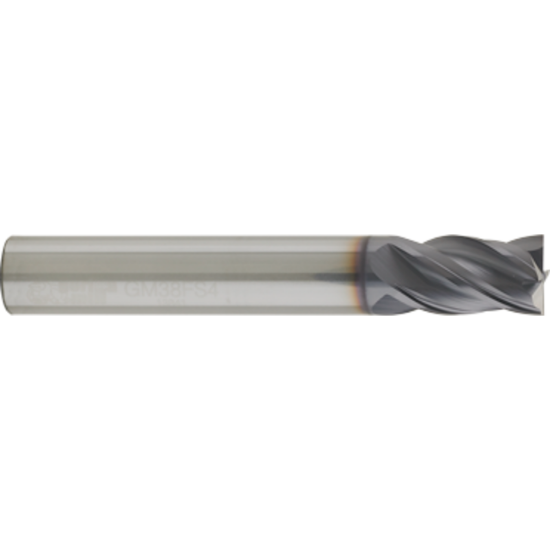 Picture of GORILLA MILL GM34FLH4	 DIA 3/4" SH 0.7500 LOC 2.2500 OAL 5.00 End Mill Standard Flute Variable Helix Carbide TiAlN Single End Square Sharp