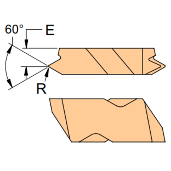 Picture of HORIZON HDC 3115VL-75 310F Indexable, Threading Insert Top Notch NPT 11.50TPI 0.004 Corner Radius Carbide TiAlN
