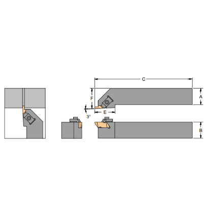 Picture of HORIZON TSL-244D Grooving,Threading Stick Tool Top Notch 1.500 Shank Size 4