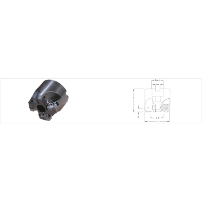 Picture of K-Tool DOC-4000 Milling Cutter 45.0° 4.000 Cutter Diameter 1.500 Face Mill