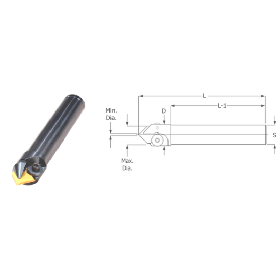 Picture of K-Tool SDCS-903 90° Spot Drill - 2 Flutes Effective - Must be held in a Collet Milling Cutter 1.700 Cutter Diameter 1.000 Round