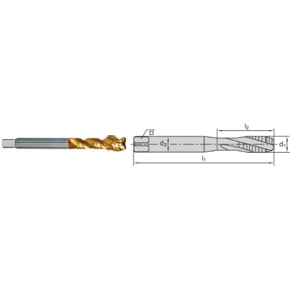 Picture of LMT FETTE 1400938 M20-1.50MM Cut Spiral Flute Bottoming 1.5P-2.5P HSSE-Powder Metal TiCN +