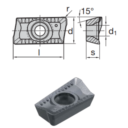 Picture of LMT FETTE ADKX 170520SR-TR LCK10M Milling Insert Paralelagram