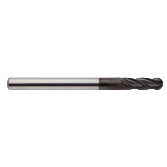 Picture of M.A. FORD 140L2500GX DIA 1/4 SH 0.2500 LOC 1.00 OAL 2.50 End Mill Standard Flute Standard Helix Carbide Gemx Single End Ball Nose TuffCut® GP