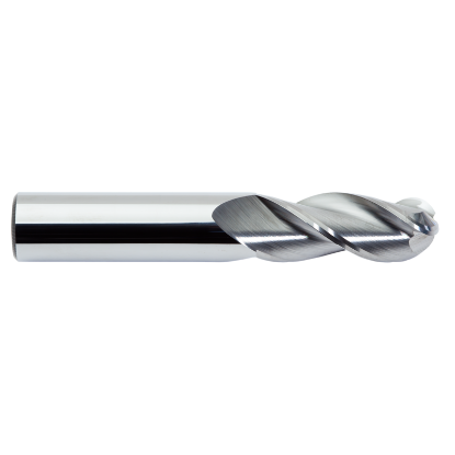 Picture of M.A. FORD 138B4724N5 DIA 12MM SH 0.4724 LOC 0.6299 OAL 4.7244 End Mill Standard Flute Standard Helix Carbide Uncoated Single End Ball Nose TuffCut® X-AL
