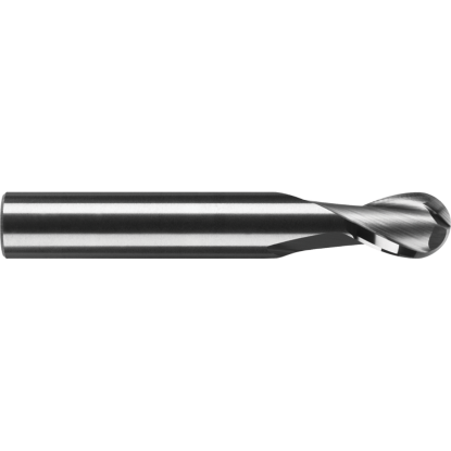 Picture of ROBBJACK SB-201-24-A DIA 3/4 SH 0.7500 LOC 1.00 OAL 4.00 End Mill Standard Flute Standard Helix Carbide AlTiN Single End Ball Nose