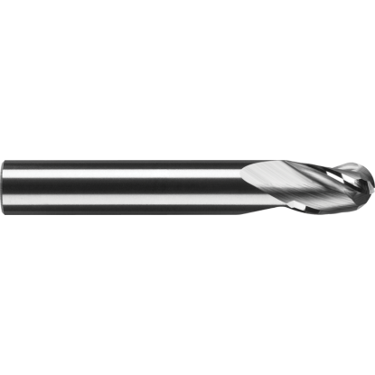 Picture of ROBBJACK SB-301-24-A DIA 3/4 SH 0.7500 LOC 1.00 OAL 4.00 End Mill Standard Flute Standard Helix Carbide AlTiN Single End Ball Nose
