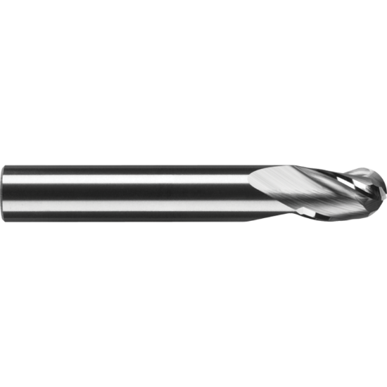 Picture of ROBBJACK SB-301-24-A DIA 3/4 SH 0.7500 LOC 1.00 OAL 4.00 End Mill Standard Flute Standard Helix Carbide AlTiN Single End Ball Nose