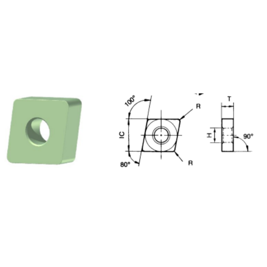 Picture of ROMAY CNMA 544 CC-516 Turning Insert 80.0° Silicon Nitride 0.062 Corner Radius