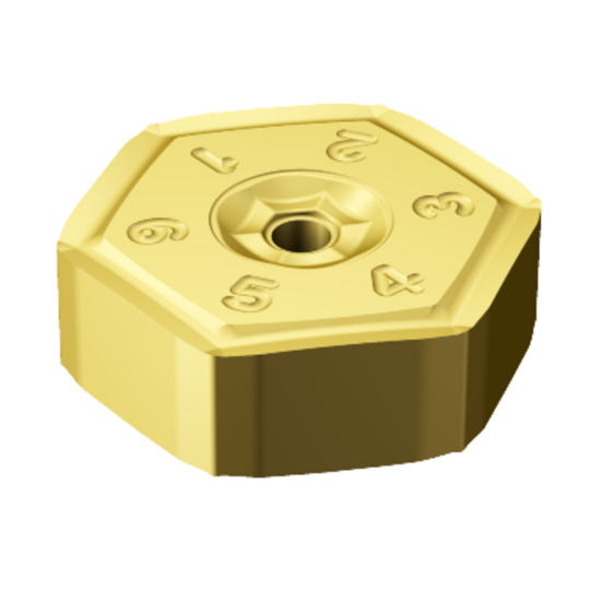 Picture of SANDVIK HNEF 09 05 04-KL 1010 CoroMill S-60 double sided hexagonal Insert; 60° for cast iron with double sided hexagonal Inserts