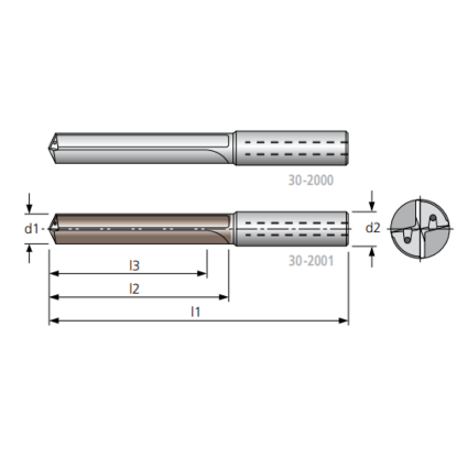 Picture of HAM TFR298-1800 18.00mm 5XD Solid Carbide Multi Drill , 2 Straight Flutes, Uncoated, Coolant Thru