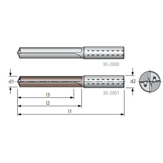 Picture of HAM TFR298-1800 18.00mm 5XD Solid Carbide Multi Drill , 2 Straight Flutes, Uncoated, Coolant Thru