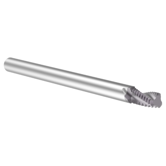 Picture of Thread MILL USA TM16436 Carbide #8 x 36.00TPI UN 0.115 Cut Dia Cylindrical 0.1250 2.000 OAL TIALN