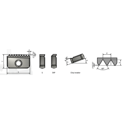 Picture of XACTFORM 74306 Indexable Thread Mill 8.00TPI Int / Ext Dia 1.181 OAL